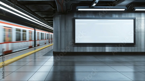 empty subway station with frames photo