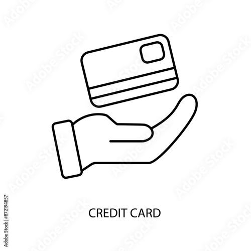 credit card concept line icon. Simple element illustration. credit card concept outline symbol design.