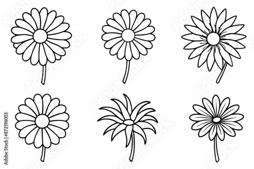 Daisy flower line art Elegant floral renditions with finesse