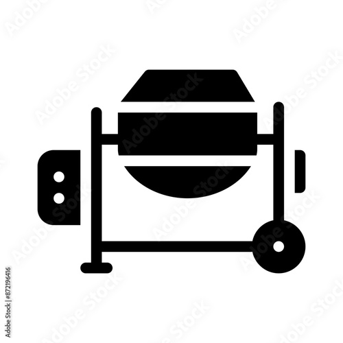 concrete mixer glyph icon