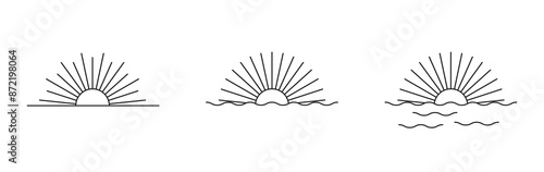 Sun Rays, Vintage Sun Motif, Sun Rays, Sunlight Logo, Sun Logo, Vector Illustration Background