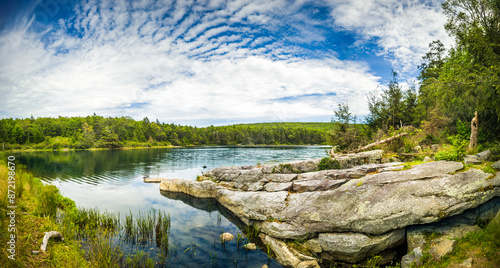 Obraz na płótnie Hemlock Pond in Delaware Water Gap National Recreation Area in New Jersey, is on hiking trail along Blue Mountain, Crater Lake and Appalachian trail. w salonie