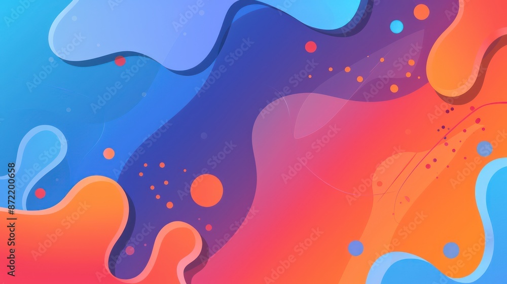 Obraz premium Colorful abstract fluid shapes in vibrant blue and orange tones.