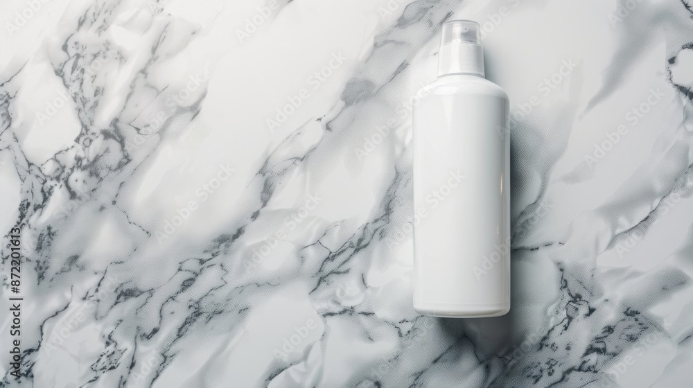 Shampoo bottle on marble surface, gentle even on sensitive scalp skin, soothing for sensitive scalp Shampoo bottle on marble surface, gentle even on sensitive scalp skin, soothing for sensitive scalp