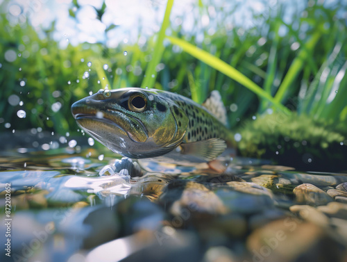 Close-Up of Fish Underwater, Generative AI Illustration