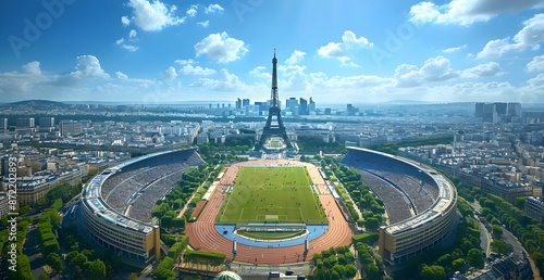 A large stadium with a large crowd of people watching a soccer game