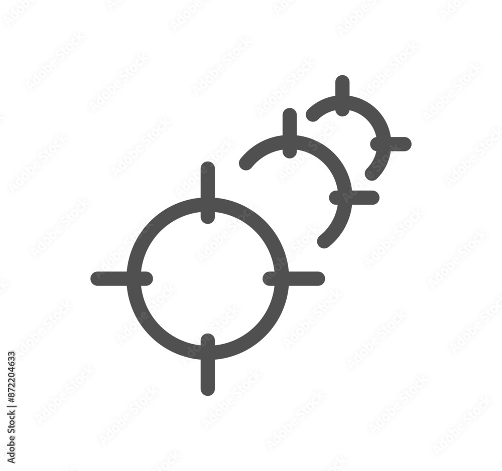 Target and goal related icon outline and linear vector.
Target and goal related icon outline and linear vector.