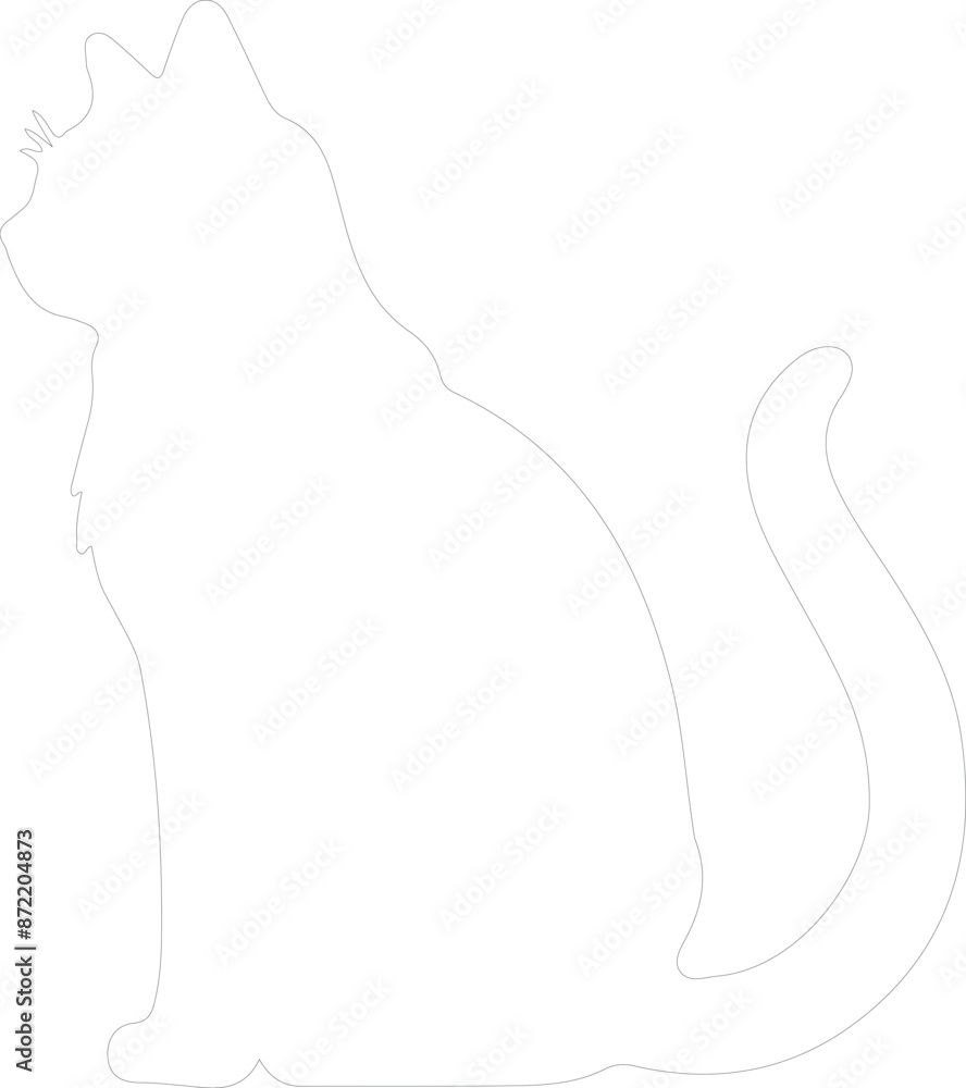 Chartreux Cat outline Chartreux Cat outline
