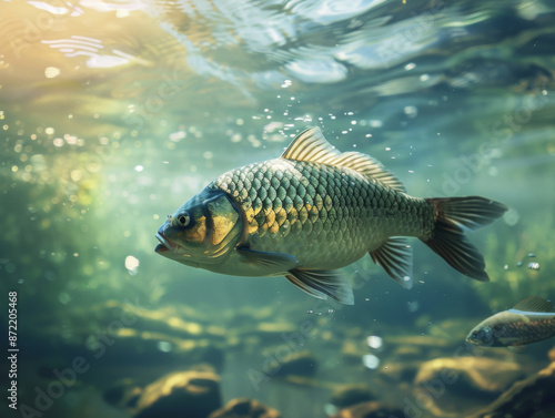 Close-Up of Fish Underwater, Generative AI Illustration © Yana Art and Design