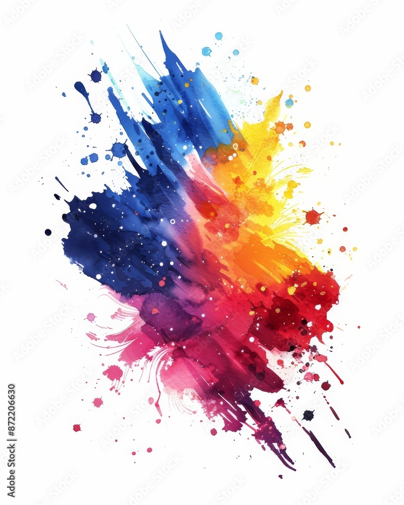 Grunge brushed splash banner, watercolor gradient painted galaxy colored background with white stars. Futuristic cosmic design Grunge brushed splash banner, watercolor gradient painted galaxy colored background with white stars. Futuristic cosmic design