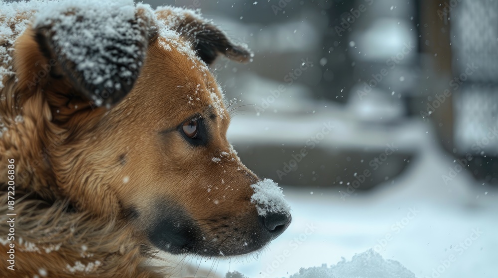 Loyal companion shivering cold. Generative AI Loyal companion shivering cold. Generative AI