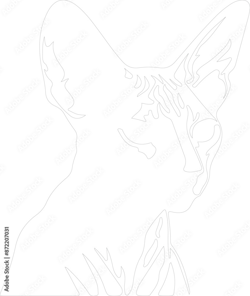 Donskoy Don Sphynx Cat outline