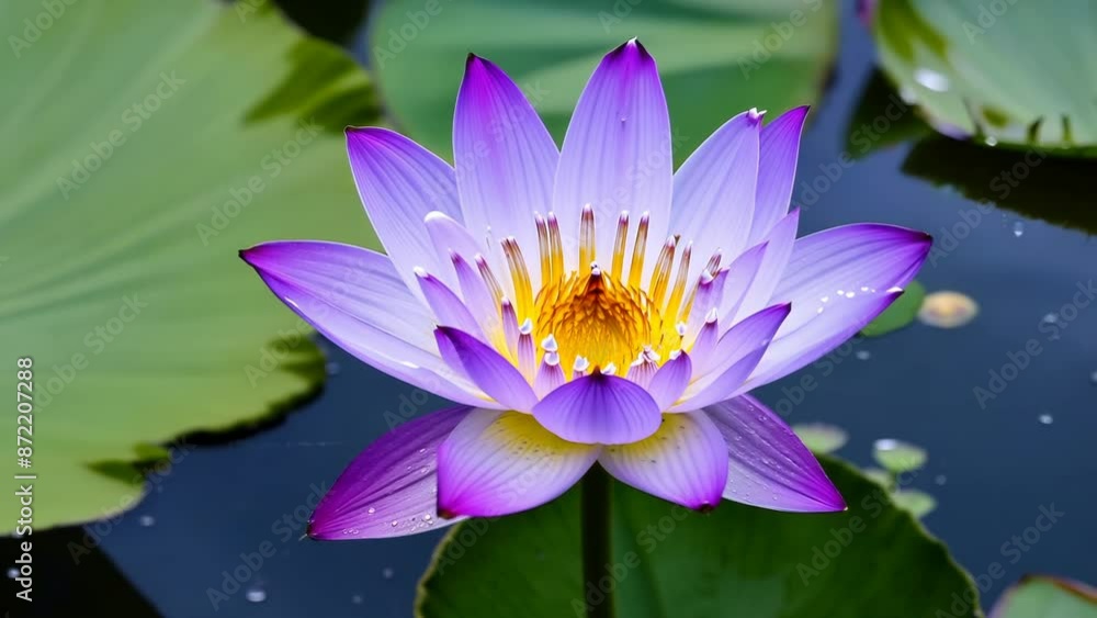 Vibrant Water Lily in Pond Vibrant Water Lily in Pond