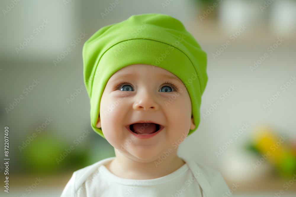 A close-up photo of a happy baby trying a variety of colorful and nutritious vegan and vegetarian purees A close-up photo of a happy baby trying a variety of colorful and nutritious vegan and vegetarian purees
