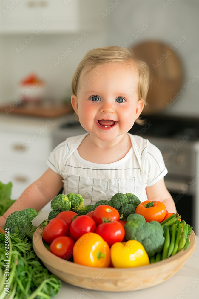 A parent joyfully purees fresh, organic fruits and vegetables, creating nutritious homemade baby food with love A parent joyfully purees fresh, organic fruits and vegetables, creating nutritious homemade baby food with love