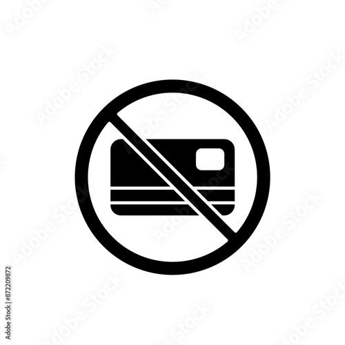 no debit card concept line icon. Simple element illustration. no debit card concept outline symbol design.