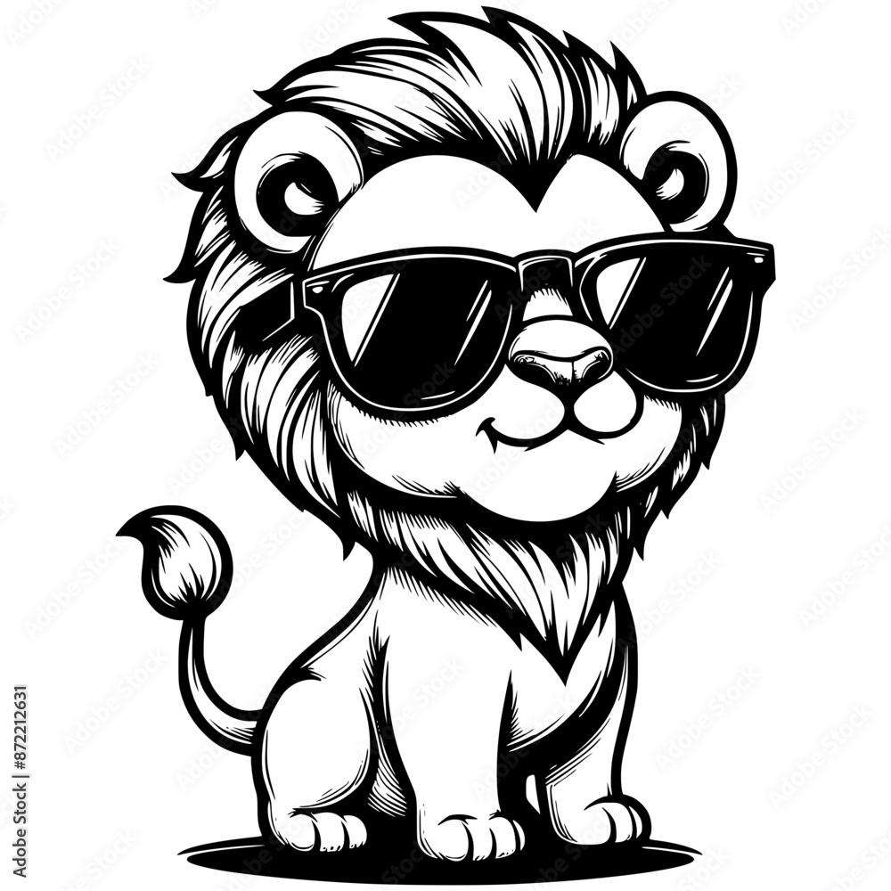 Cool Baby Lion with Sunglasses, Funny Baby Lion Svg, Lion King Svg
