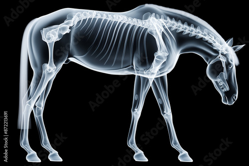 Wallpaper Mural Intricate X-ray image displaying the complex hoof and leg structure of a horse  Torontodigital.ca