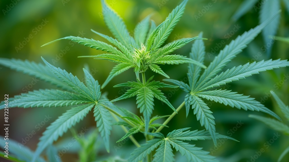 In the midst of a flourishing garden, a vibrant cannabis plant showcases its frosty leaves and budding flowers, embodying the essence of nature's intricate beauty and healing power. In the midst of a flourishing garden, a vibrant cannabis plant showcases its frosty leaves and budding flowers, embodying the essence of nature's intricate beauty and healing power.