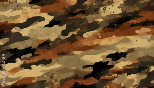 
forest camouflage background, classic army pattern, khaki texture dirty design photo