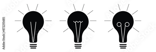 Set of idea sign icon. Bulb icon collection 