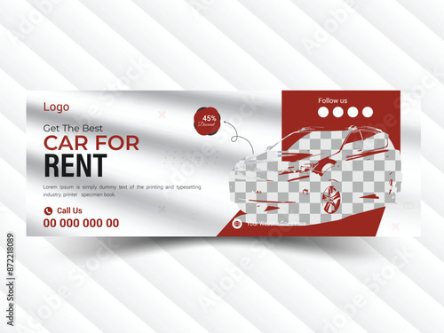 ocial media template for auto repair shop,uxury car rent web banner template, facebook cover banner design.