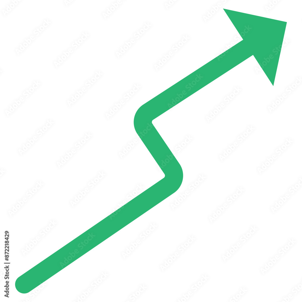 Straight green arrow - Long green arrow indication sign isolated on a transparent background - Vector illustration Straight green arrow - Long green arrow indication sign isolated on a transparent background - Vector illustration