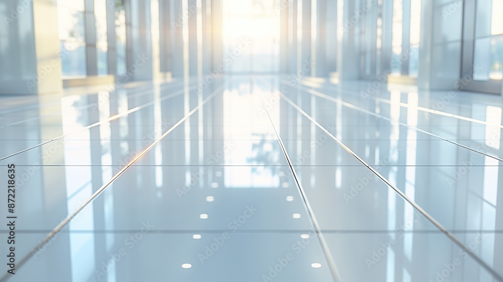 Obraz premium Bright corridor with reflective floor