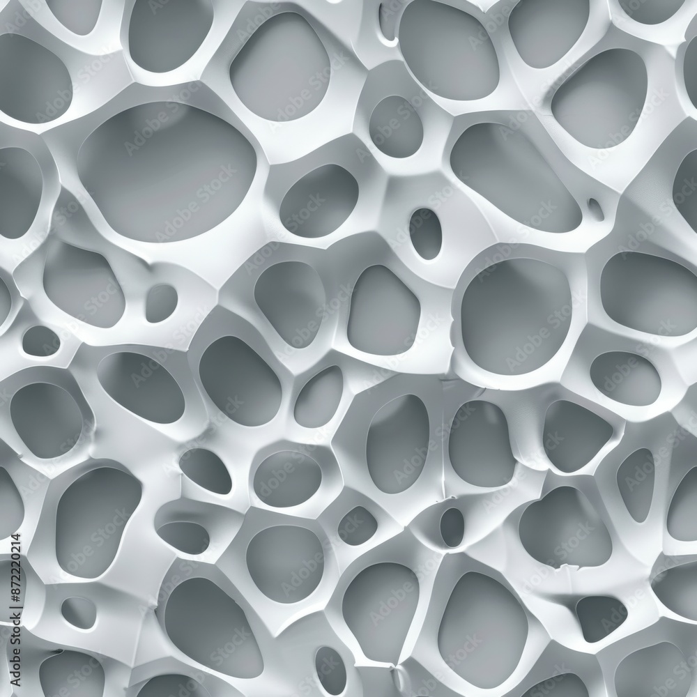 Seamless Pattern of White Organic Shapes with Circular Cutouts Seamless Pattern of White Organic Shapes with Circular Cutouts