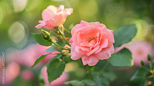 flower pink nature petal plant floral summer garden flora rose. Creative banner. Copyspace image © Prasanth