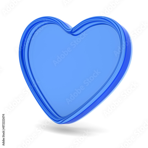 glass heart on white backgr...