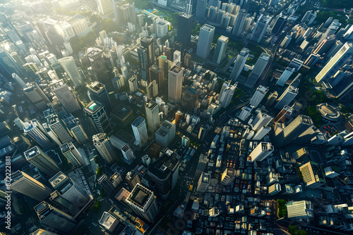 beautiful view of urban buildings from above