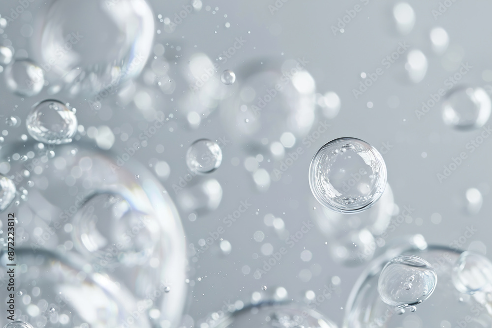 A large number of small, clear bubbles floating in the air, generative ai image. A large number of small, clear bubbles floating in the air, generative ai image.