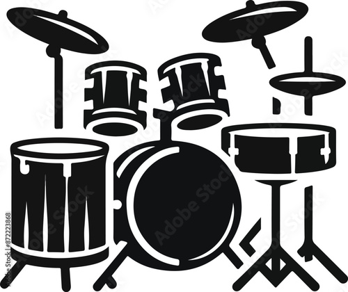 High-Quality Drum Set Vector and Illustration Art: Perfect Clipart and Graphics for Musicians and Designers