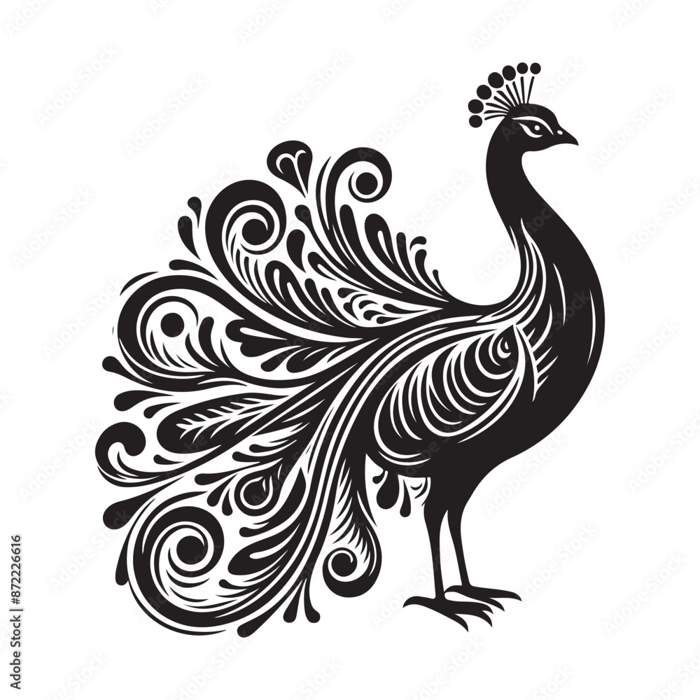 Peacock silhouette vector illustration Peacock silhouette vector illustration