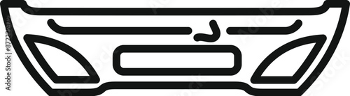Simple line icon representing a car bumper, essential for absorbing impact and minimizing damage in collisions