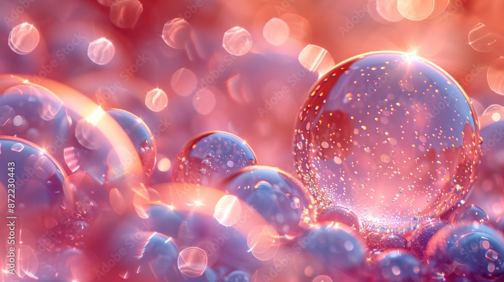 Ethereal Dream of Light and Color - Shimmering Bubbles in Focus Ethereal Dream of Light and Color - Shimmering Bubbles in Focus