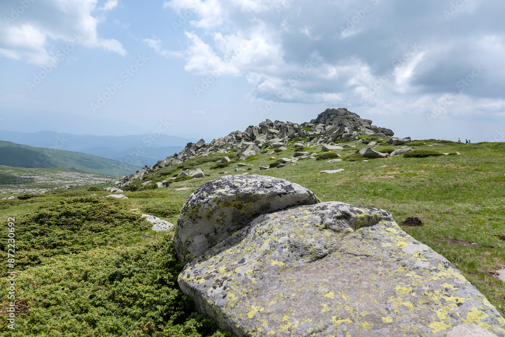 Summer Mountain Landscape with Cloudy Sky . Vitosha Mountain ,Bulgaria .Black peak Summer Mountain Landscape with Cloudy Sky . Vitosha Mountain ,Bulgaria .Black peak