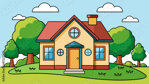 vector art house illustration design 