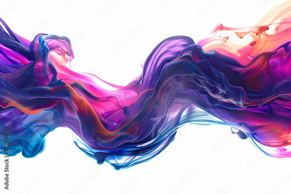 A colorful, flowing line of paint on a white background, generative ai image. A colorful, flowing line of paint on a white background, generative ai image.