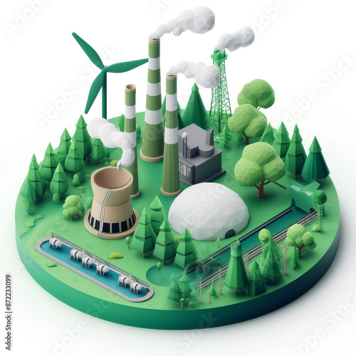 Illustrations of the earth with cities and landscapes, in the style of cartoon illustrations, 2d game art, industrialization, and cartoon style. #872233099