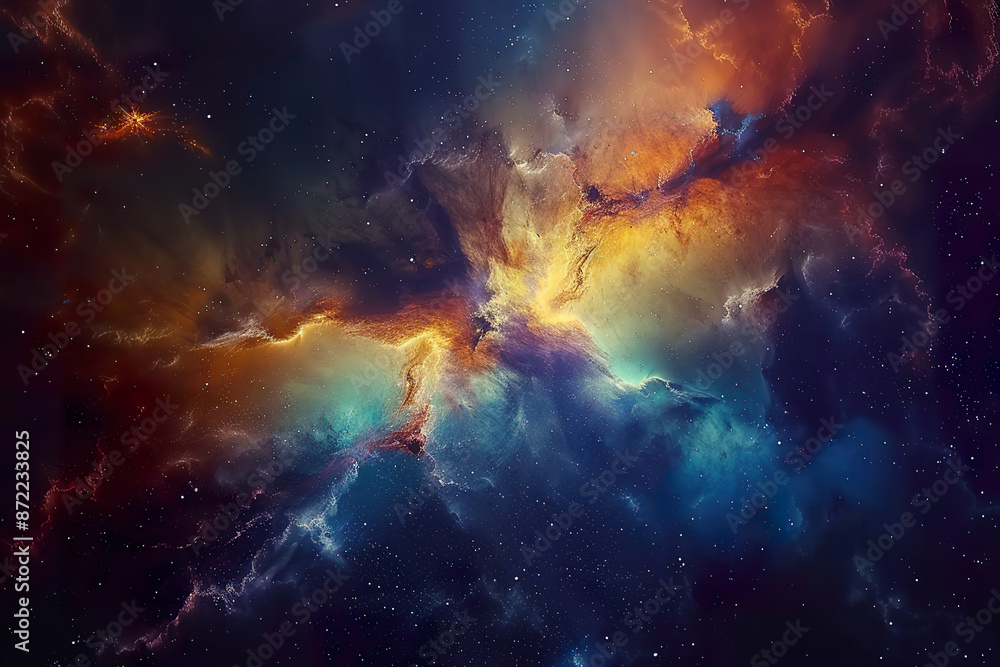 Naklejka premium A purple and blue sky with many stars, generative ai image.