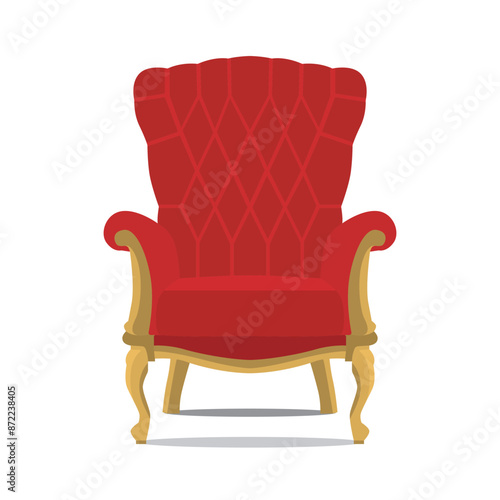 Royal chair illustration isolated on white background