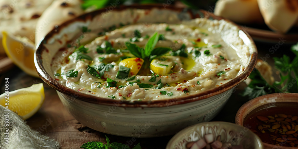 Baba Ghanoush on the table Baba Ghanoush on the table