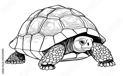 South American tortoise, coloring page, illustration.