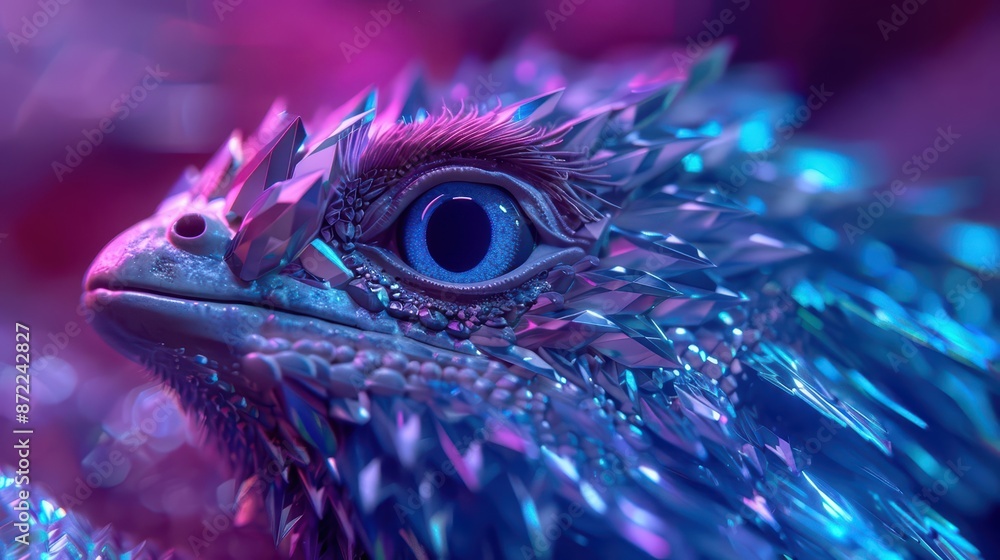 Obraz premium An advanced research facility studies enchanted animals that possess diamondlike scales and fur