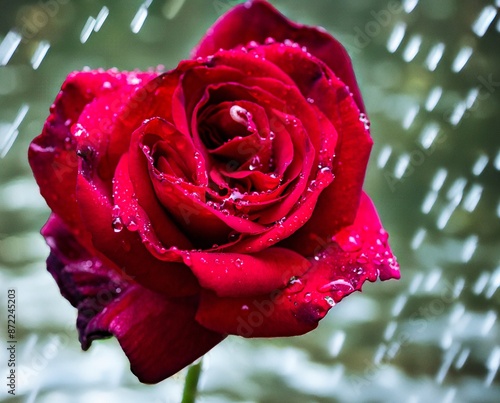 Obraz na płótnie magnificently radiant rose in the rain w salonie