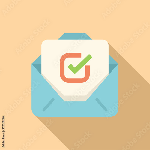 Open mail envelope containing check mark showing validation of message