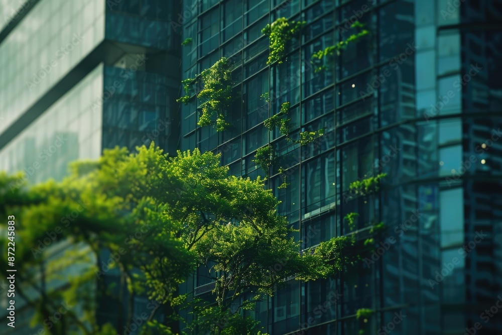 Eco friendly building with vertical garden in modern city. Eco friendly building with vertical garden in modern city.