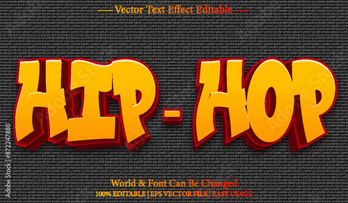 Hip Hop Editable Vector Text Style Effect  Grafitti Street Gangsta